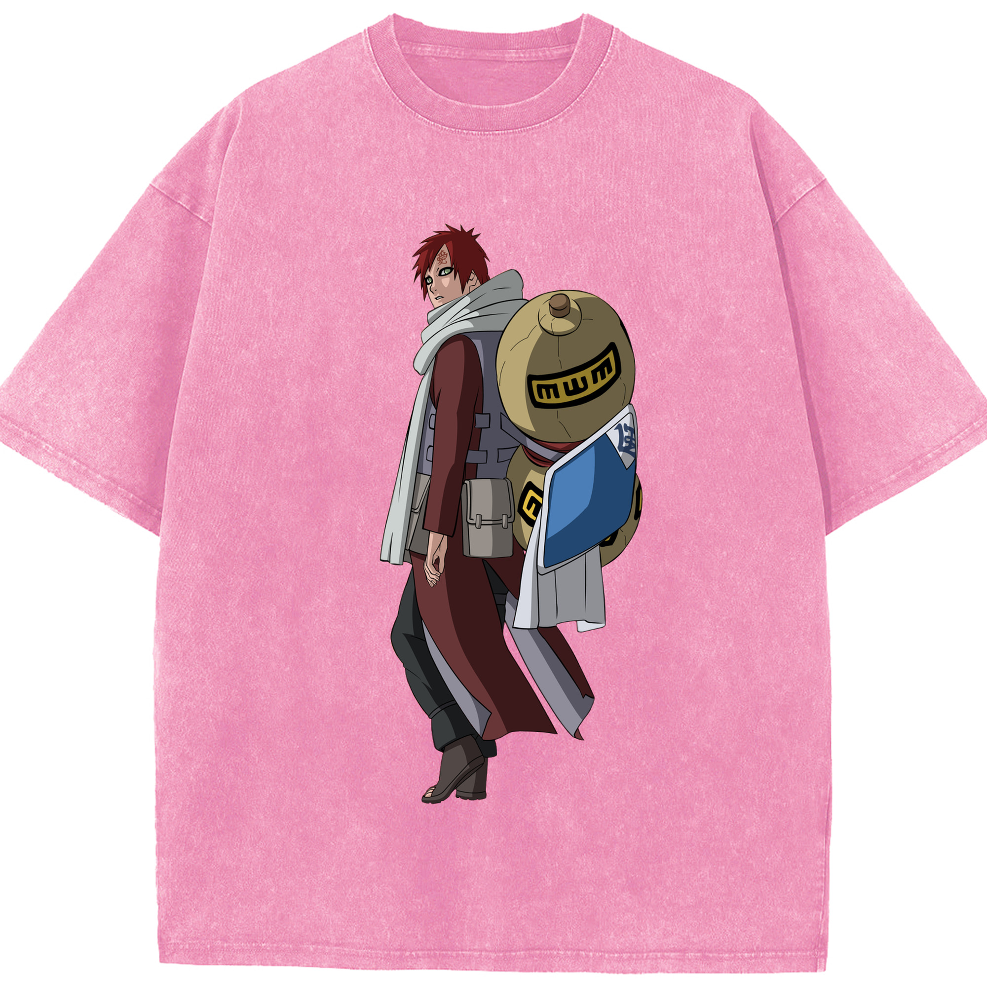 （画像用） NARUTO -ナルト- ガアラ Gaara 綿100% ヴィンテージ風 半袖Tシャツ（フロントプリント）